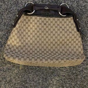 Gucci horsebit canvas GG Guccisima pattern bag